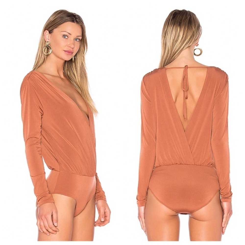 ⚠️ ENDING SOON BCBGeneration Low V Rust Bodysuit